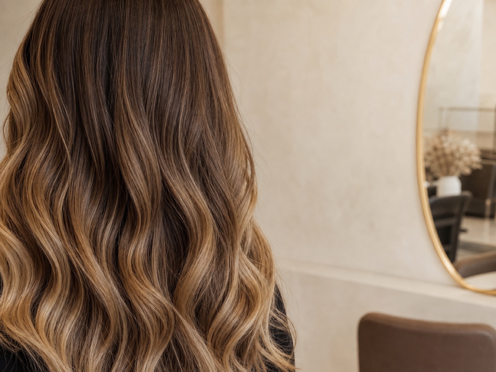 Cabello con reflejos miel y balayage suave